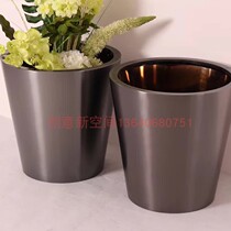 Manufacturer customized conical stainless steel metal flower pot Outdoor Flower Bowl Hotel Flower Barrel Office Flower Barrel