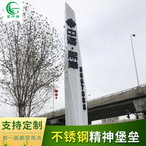 Custom Outdoor Large Landing Spirit Fortress Instructions Billboard Stainless vertical guide Scenic Spot Guide Card