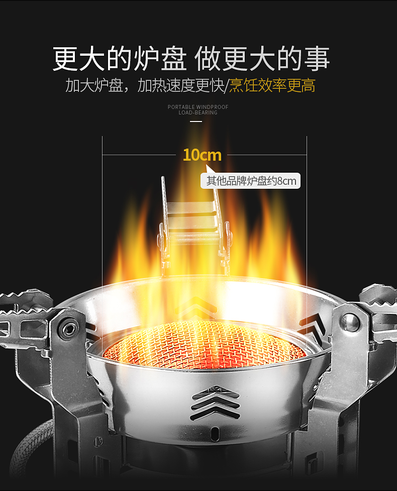 Bếp ngoài trời chống gió di động công suất cao lĩnh vực bếp gấp cắm trại bếp tự lái bếp gas - Bếp lò / bộ đồ ăn / đồ nướng dã ngoại bếp cồn mini