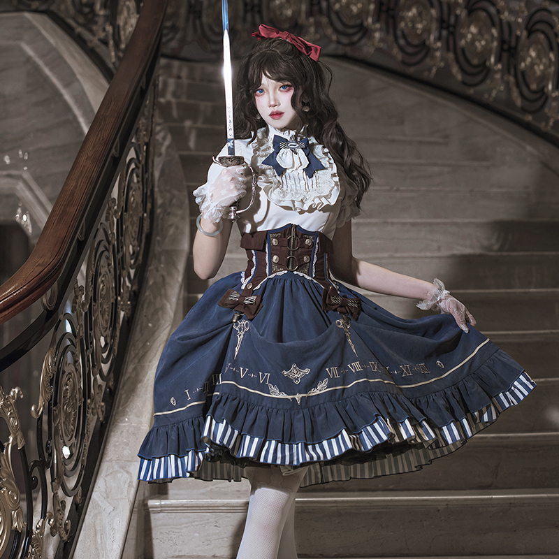 Lolita Gilt Pointer Original Genuine Adventurer Girl Cla Girdle Skirt Steampunk Style Suit