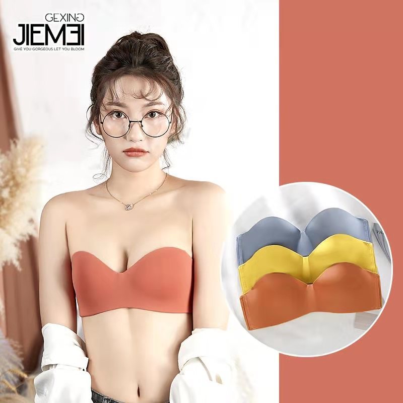 【个性姐妹】拉绳聚拢防滑无肩带内衣文胸