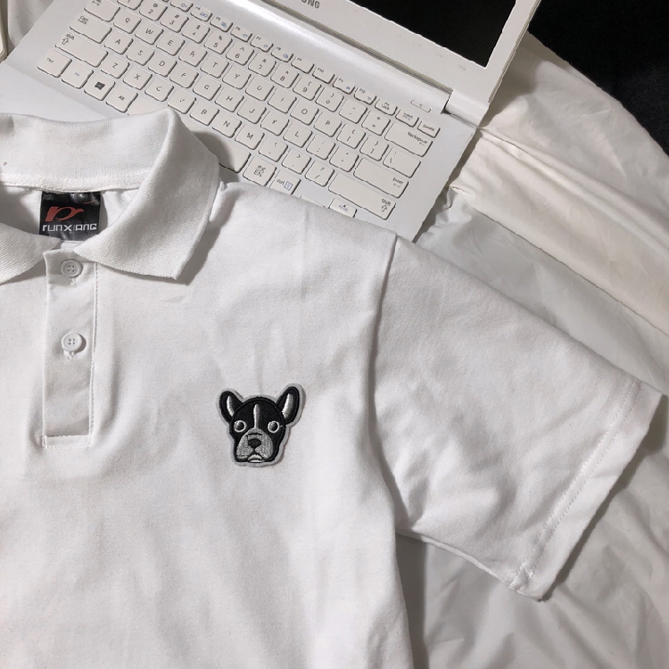 Hồng Kông gió POLO áo mùa xuân và mùa hè mới gốc Nhật nhỏ vài bông tươi ve áo T-shirt ngắn tay nam Paul áo t