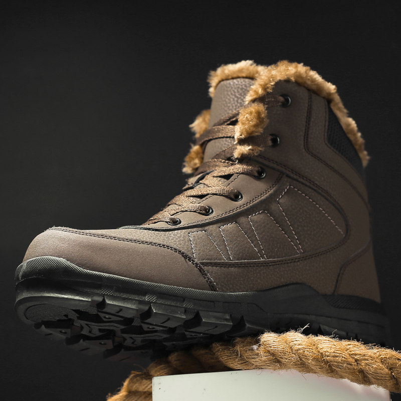 Shoes men's winter extra large snow boots men's Northeast big cotton shoes men's fleece warm elderly shoes fur boots outdoor 47