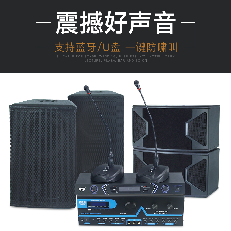 Voice VK Meeting Sound System Family ktv Wall Mobile Speaker Set Equipment amplifier wireless microphone