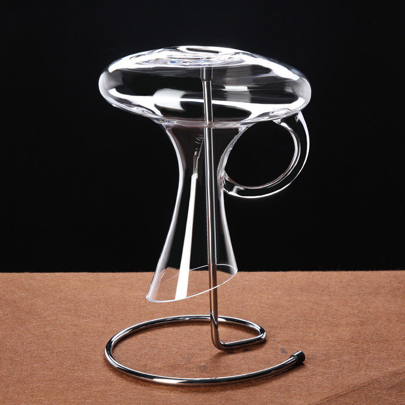 Red wine wake-up wine rack Wine jug upside down hanging frame Creative metal drain rack drying rack Simple living room ornaments