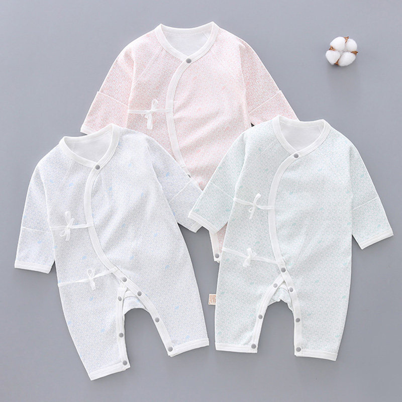 Newborn clothes pure cotton long sleeve climbing clothes for men and women No boneless khala-clad monks serve summer thin baby even body clothes