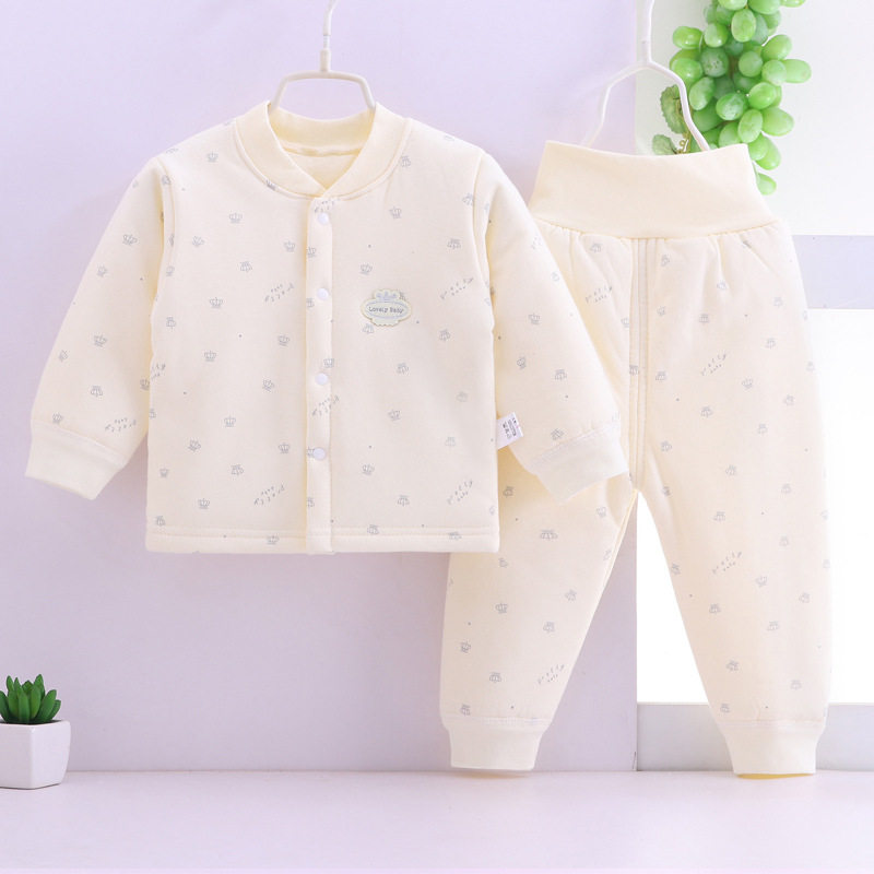 Baby cotton clothes baby cotton suit autumn and winter newborn cotton clothes 0-1 warm and thick winter outer wear