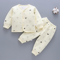 Newborn thickened cotton warm suit autumn and winter 0-3 months 6 newborn baby cotton clothes Baby childrens quilted jacket