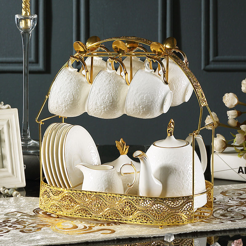 Creative Golden Containing Layer Rack Iron Frame Water Glass Rack O Style 6 Sets Cup Saucepan hanger Hook Coffee Cup Shelf