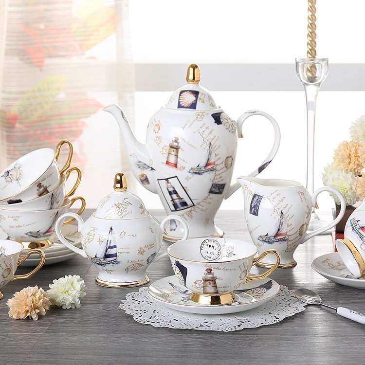 European tea set set ceramic teapot creative high-end coffee set English afternoon tea bone china cup with scented tea set