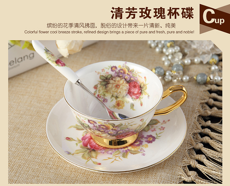 Bộ tách cà phê xương Trung Quốc sáng tạo cao cấp Anh tách trà đỏ Châu Âu cốc cà phê bằng gốm - Cà phê phin ca phe