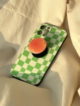 (iphone13 Shunfeng) new SummerVibe summer cream green checkerboard silicone all-inclusive mobile phone case