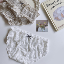 Strange uncle (soft fufu hollow lace) Japanese sweet breathable low waist sexy girl underwear breifs