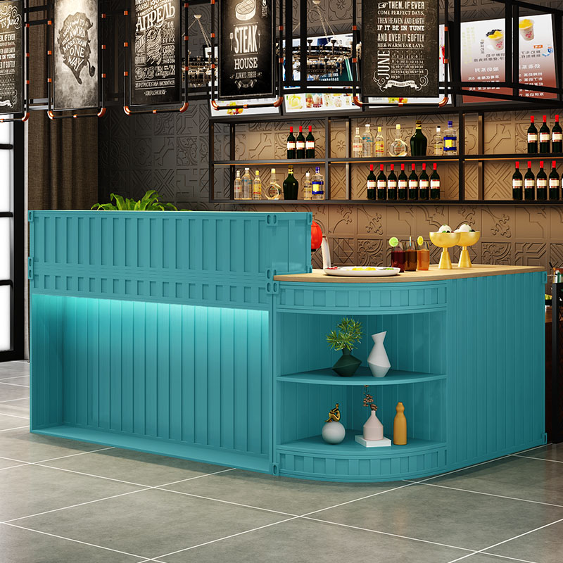 Industrial style bar counter cashier counter clothing wrought iron coffee front desk bar counter reception desk work table arc bar