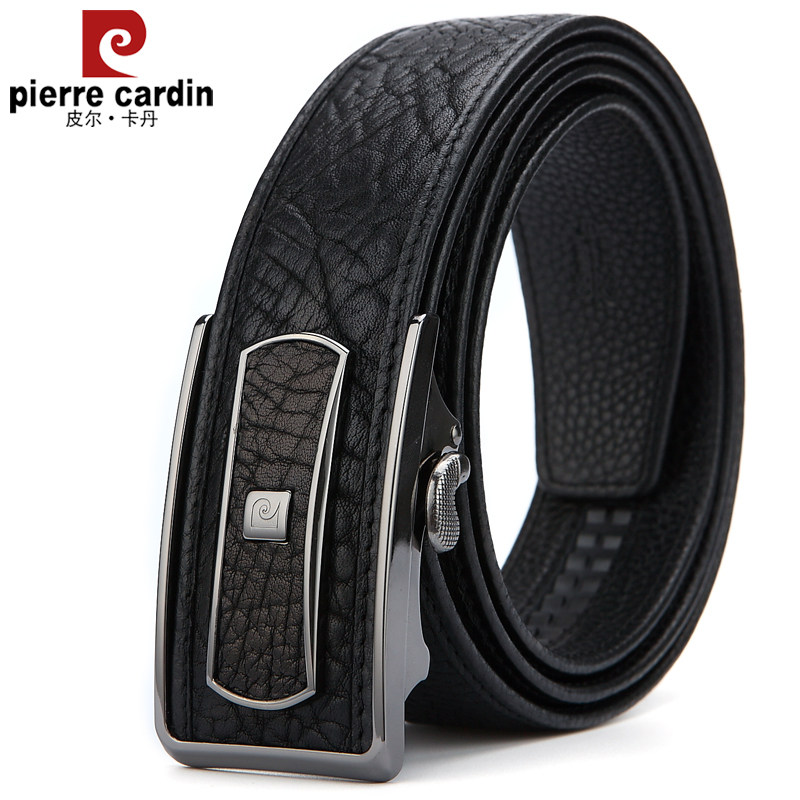 Pierre Cardin Belt Men's Genuine Camel Leather Belt Automatic Buckle New Deerskin Automatic Buckle Trouser Belt High-end Gift Box