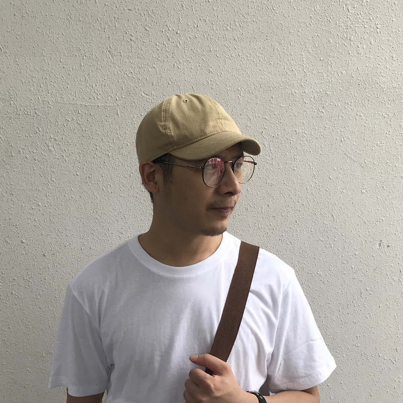 OK high-quality soft top Hong Kong style Japanese American retro men and women couples solid color short cap brim duck tongue baseball hat trendy