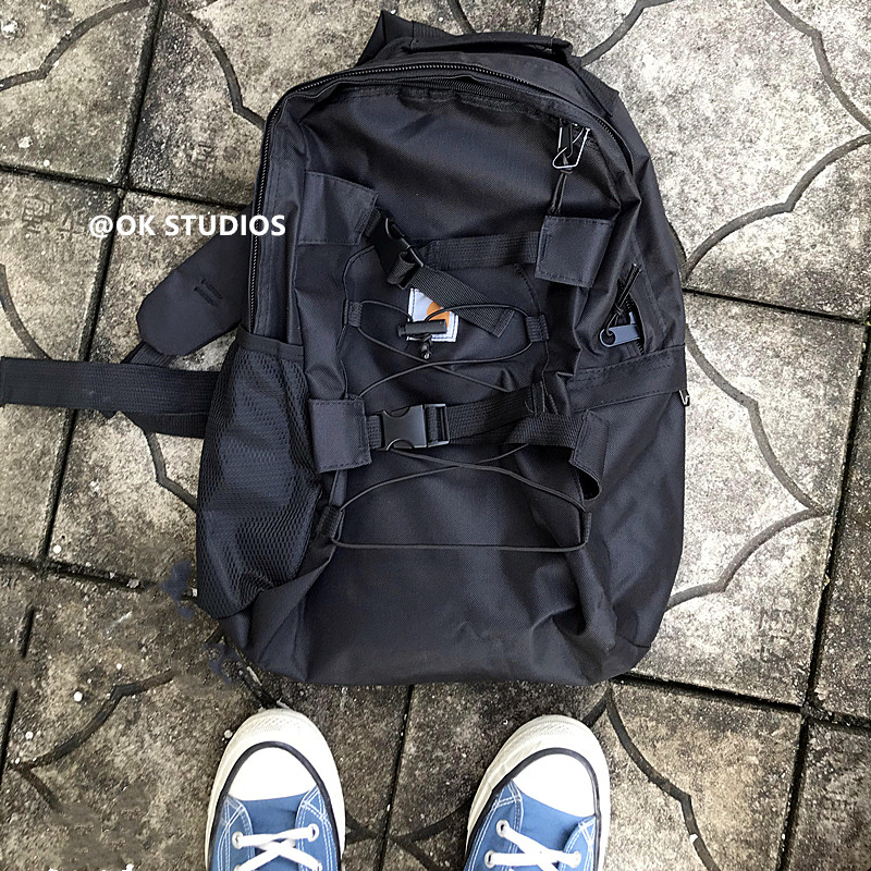 OK Japanese large-capacity American retro tooling style backpack skateboard outdoor travel boys and girls student schoolbag