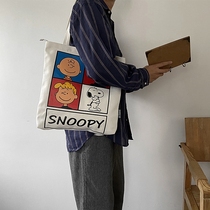 OK Original Day Department White Hand Single Shoulder Sails Cloth Bag Cartoon Cute girls and girls shopping bags Bags Han Prints