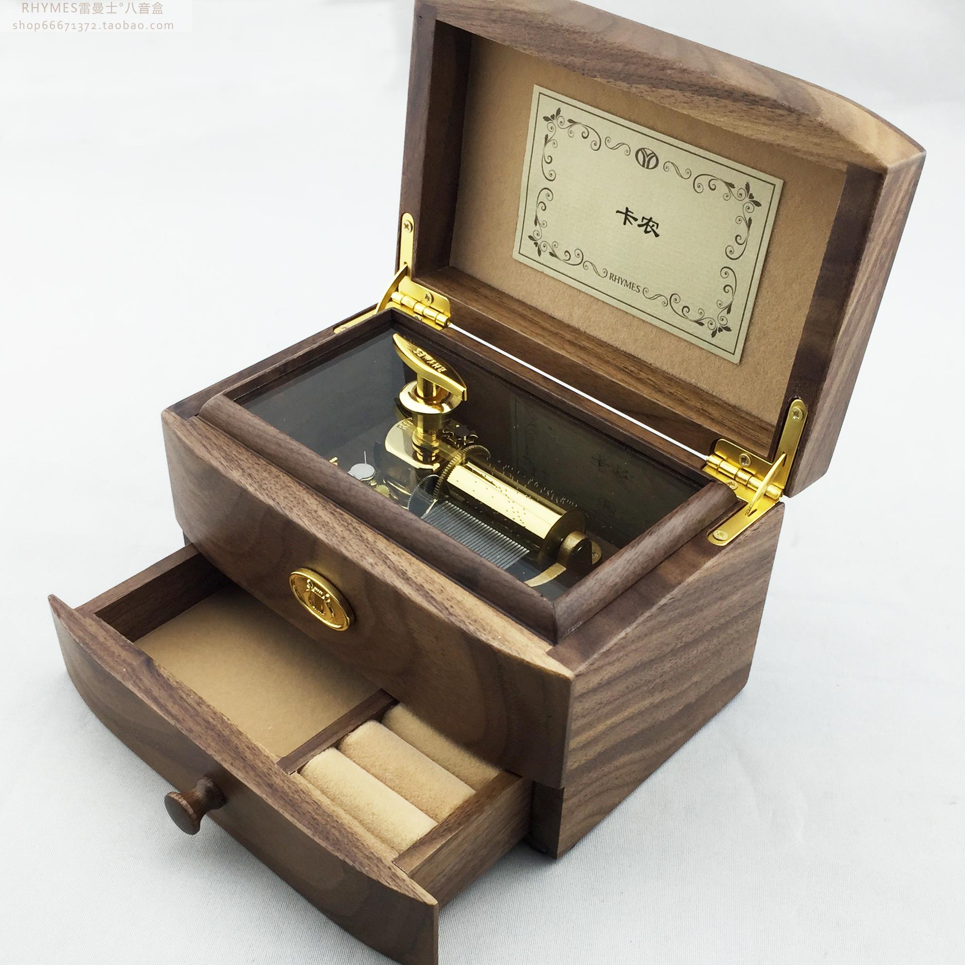 Lehmans wooden Music Box 30-tone Sky City music box to send girlfriends birthday Chinese Valentine's Day Valentine's Day gift