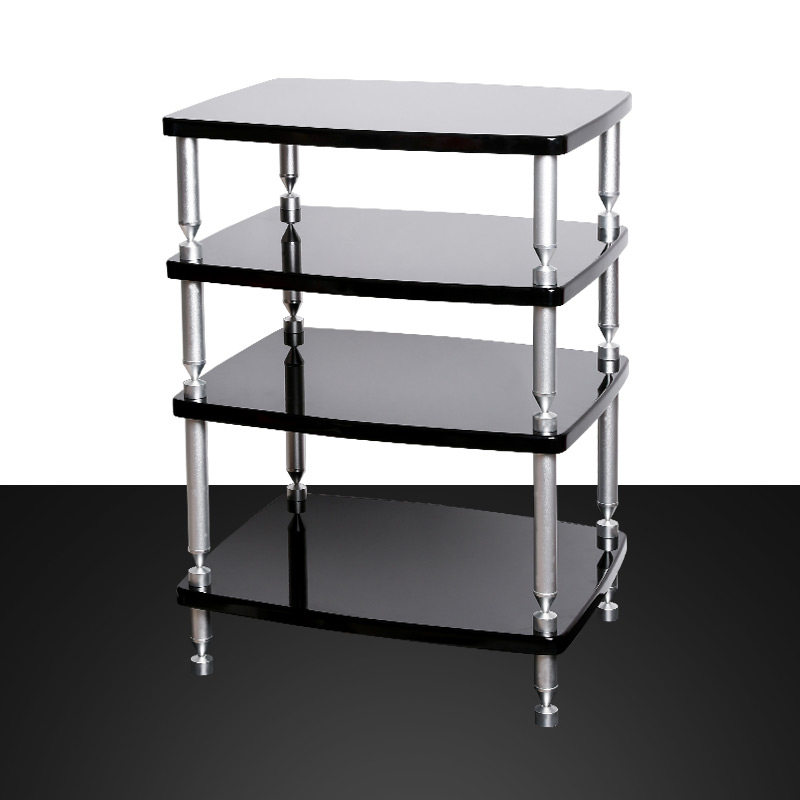 Jie Sheng audio and video cabinet Power amplifier cabinet Wooden power amplifier rack mobile three or four double-layer cinema equipment audio rack