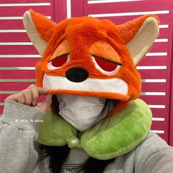 Stuffed Hat Couple Cute Cartoon Hooded U-shaped Pillow Aircraft Travel Pillow Office Nap U-shaped Pillow Neck Pillow