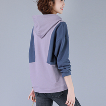 Pure cotton hooded sweater early autumn new womens 2021 long-sleeved large size hoodie thin section loose fashion autumn top