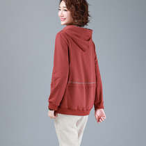 T-shirt womens long-sleeved loose 2021 spring and autumn new foreign style small shirt 40-year-old woman sweater mother belly cover-up top