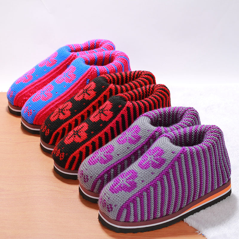 Mùa thu và mùa đông handmade đan len ủng ấm văn phòng nhà giải trí khởi động bằng phẳng giày bông nam và nữ giày bông giay cao co nam the thao
