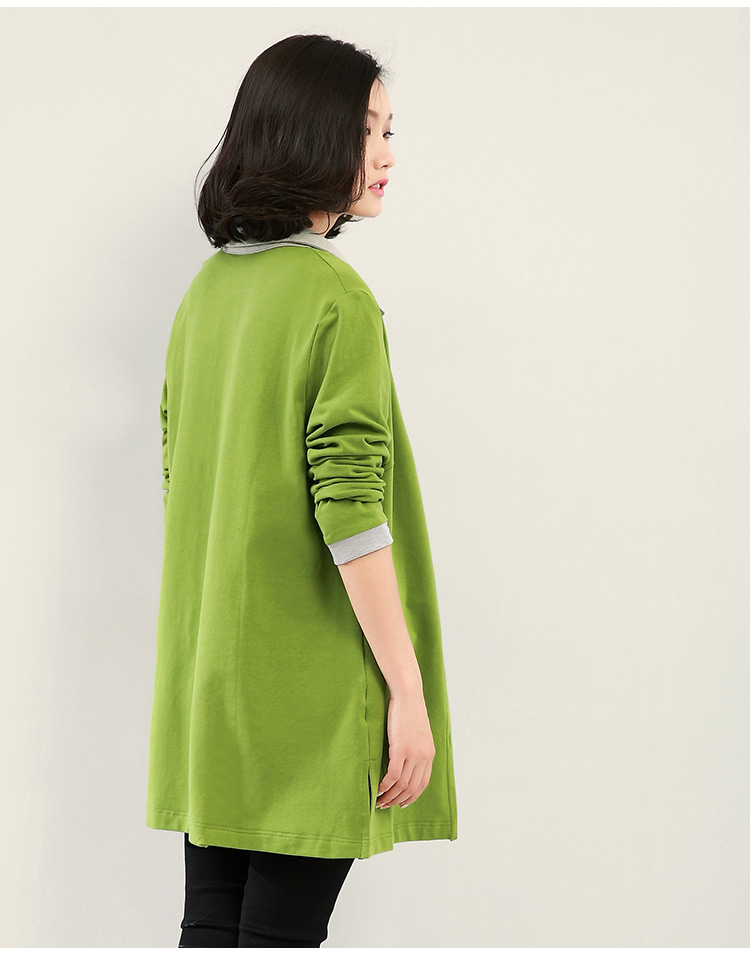 Phụ nữ trung niên xuân 2019 mới chất béo thủy triều mm30-40 tuổi mẹ cỡ lớn áo khoác dài tay áo sơ mi trung niên