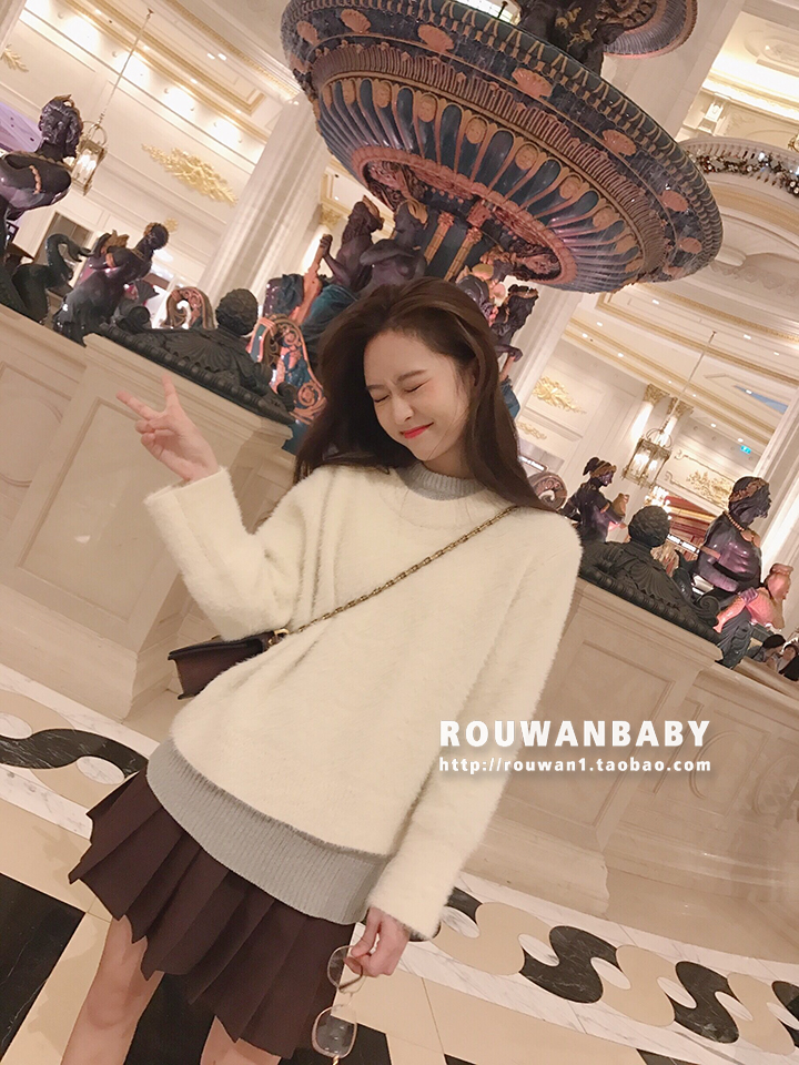 171207ROUWANBABY2017 váy ngắn mới đại học sang trọng xếp li váy mùa đông váy nữ mùa thu và mùa đông chân váy đẹp nhất