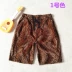 WH4-4 mùa xuân và mùa thu lỏng dây rút ren da lộn da báo nam quần short năm quần quần thủy triều trung tính giản dị quần ống suông nam Quần short