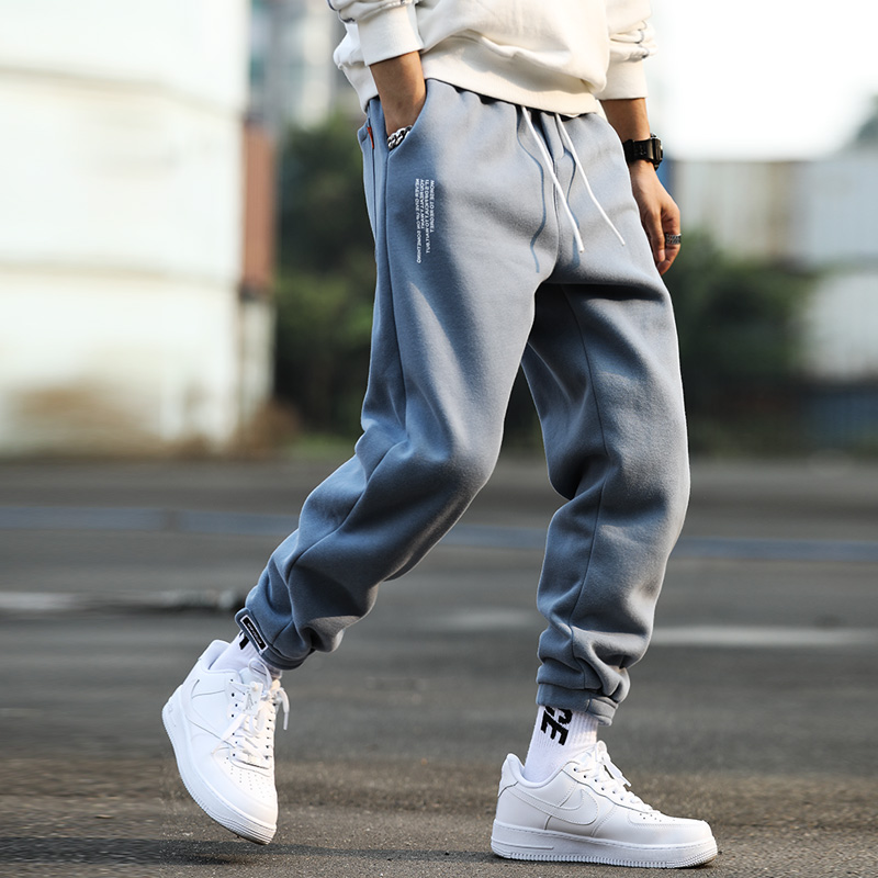 Hong Kong Boomer Tightness Waistline Pants Male Brief Knit Haren Casual Pants Loose Bundle Footed Basketball 100 Hitch Sport Pants