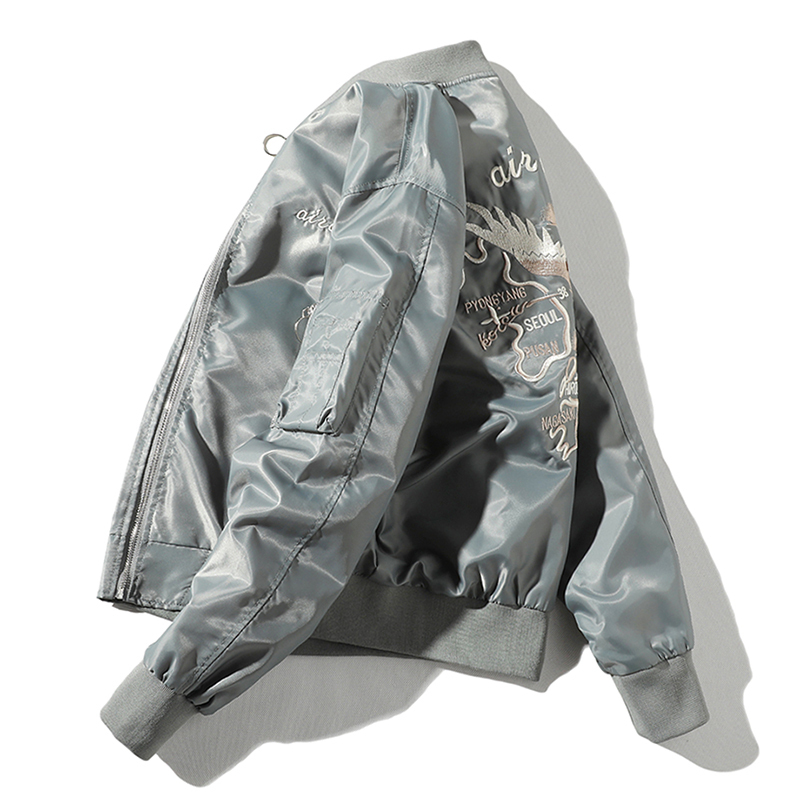 Hong Kong Tide Card Eagle Embroidery Tooling Jacket Men's Day Department Air Force Pilot Jacket Casual Loose Baseball Suit