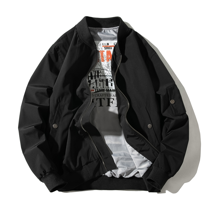 Hong Kong Boomer Yu Wenle Pilot Jacket Male Korean Version Loose Minimalist Baseball Suit 100 Hitch Thickened Couple Coats