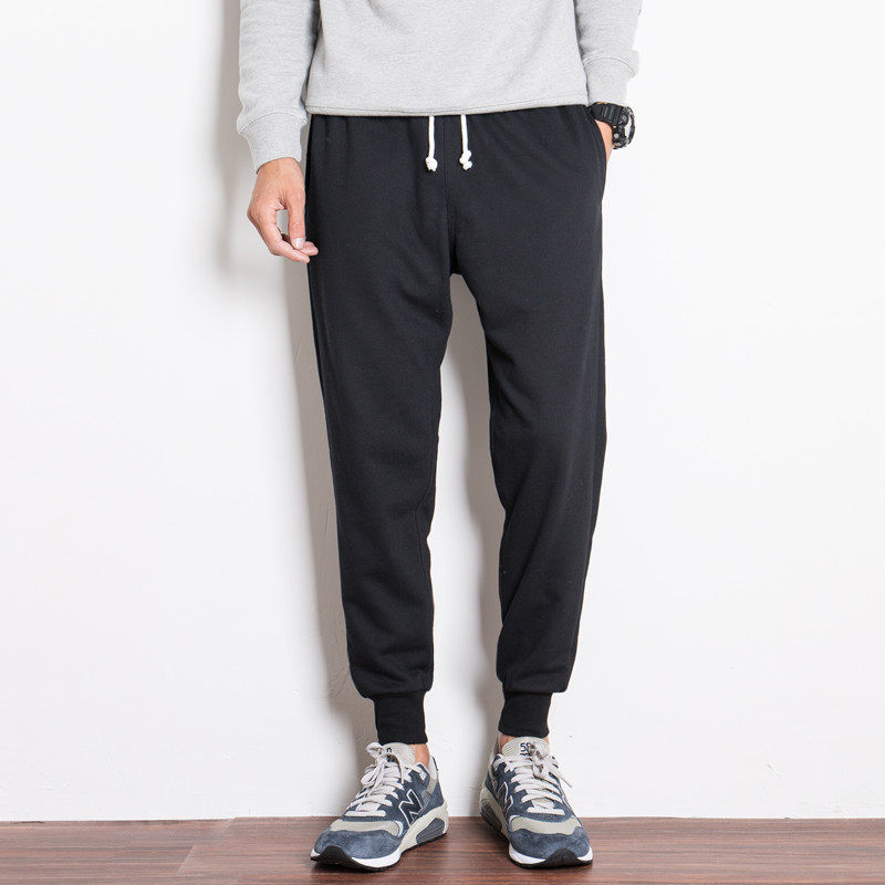 Hong Kong Tide Signs Raffle Sports Pants Men's Bungling Leggings Casual Pants 100 Hitch 90% Lap Pants Pure Color Running Long Pants