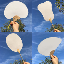 Thickened white cardboard blank fan painting fan Childrens Painting diy group Fan Fan childrens handmade fan flat flat