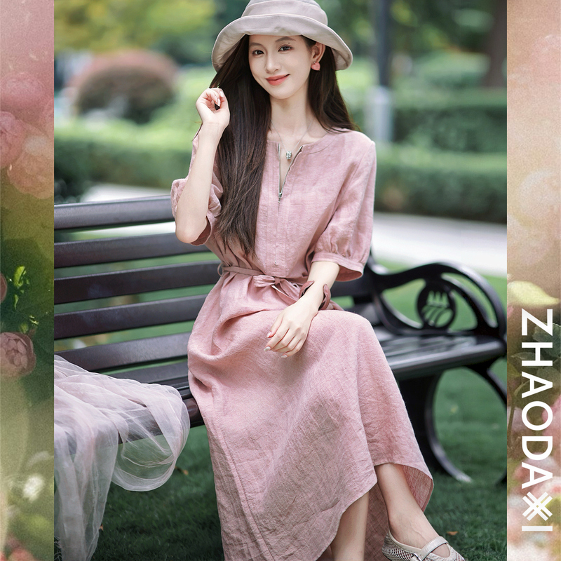 Zhao Daxi | I Like Your Linen Dress. | 100% Linen, Cool and Breathable, French-Style, Gentle and Romantic Long Dress.