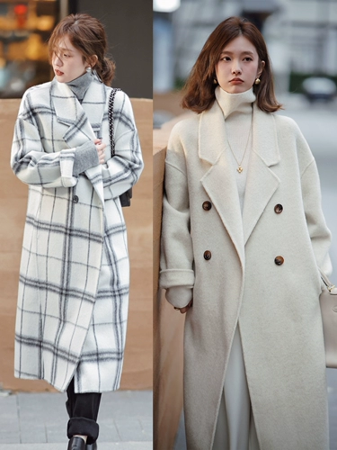 Daxi Self -Made [Spot] Основная линейная пальто ｜ повседневное темперамент шерстяной шерстяной пальто Леди Ленивый Ветру Осенняя куртка