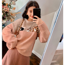 Big joy homemade sweater women 2019 fall winter new long sleeve pullover fresh cute cat Korean knitted bottoming shirt