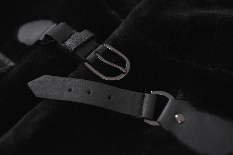 Daxi tự chế retro lông màu đen một chiếc áo khoác áo parka zara nữ lót lông