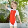 Đồ bơi trẻ em một mảnh 2018 cho bé trai và bé gái Đồ bơi cho bé Đồ bơi chống nắng cho bé bộ đồ bơi ngắn tay nhanh khô áo tắm 1 mảnh