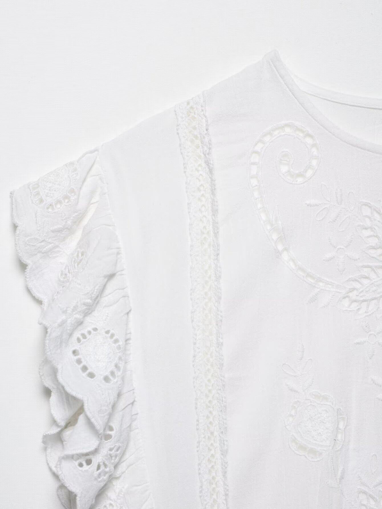 Стильные костюмы kaslead 新款 女装 欧美风刺绣镂空上衣半身裙裤 5107051 4786059