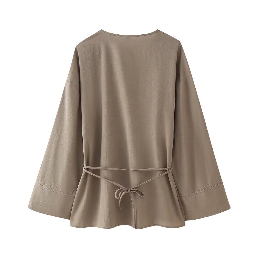 Стильные костюмы kaslead 新款 女装 欧美风双襟和服式外衣休闲裤 5427743 5427431