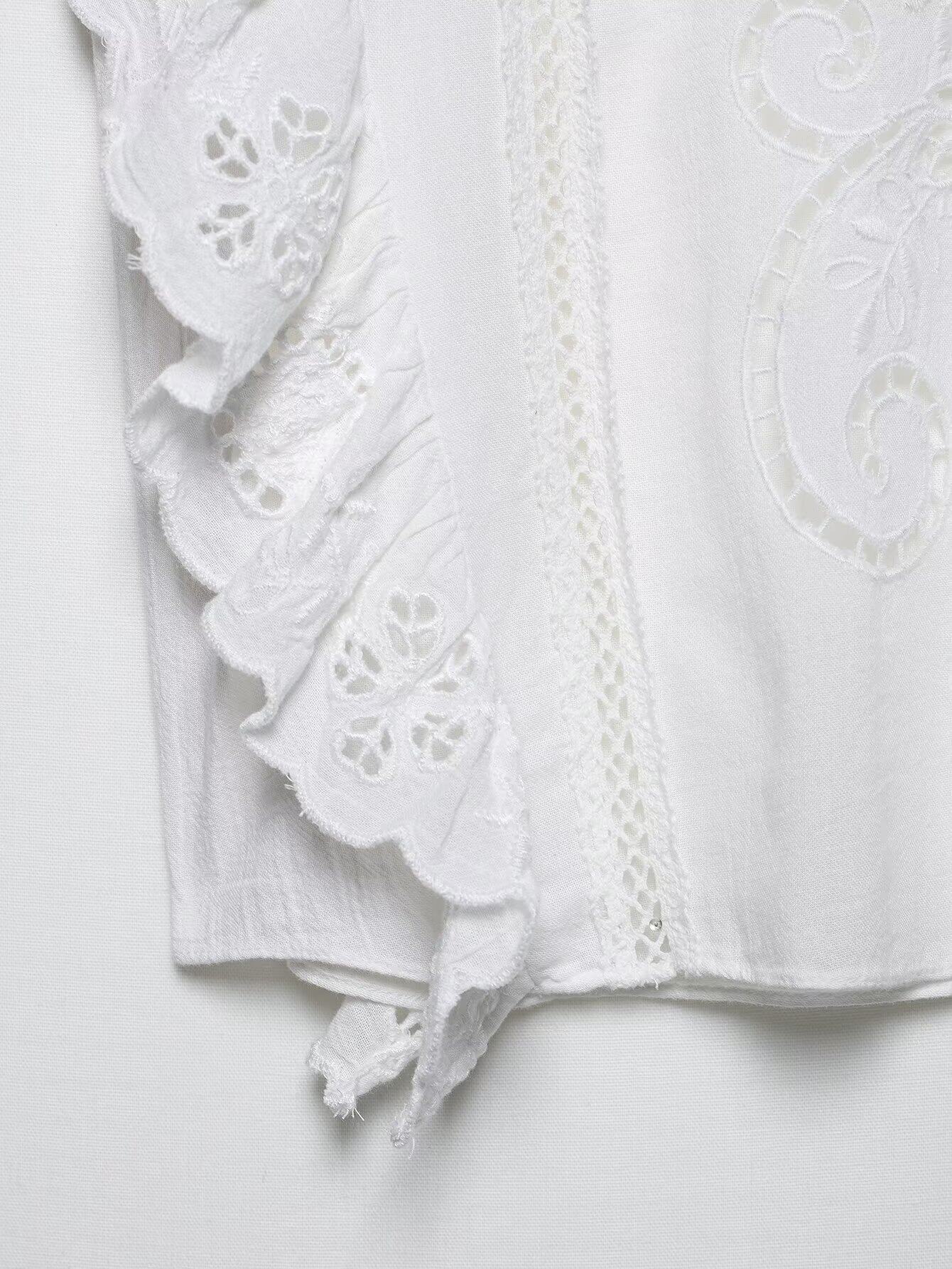 Стильные костюмы kaslead 新款 女装 欧美风刺绣镂空上衣半身裙裤 5107051 4786059