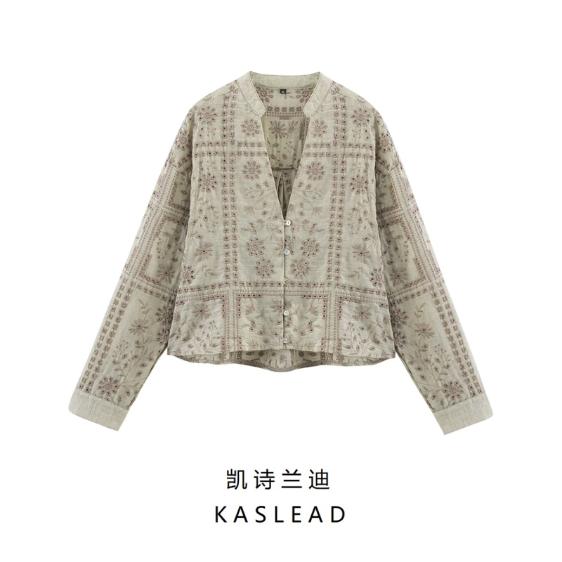 Kaslead New Women's Clothing European and American Style Fashion Simple Hollow Embroidery Shirt 2949021 Kaslead New Women's Clothing European and American Style Fashion Simple Hollow Embroidery Shirt 2949021