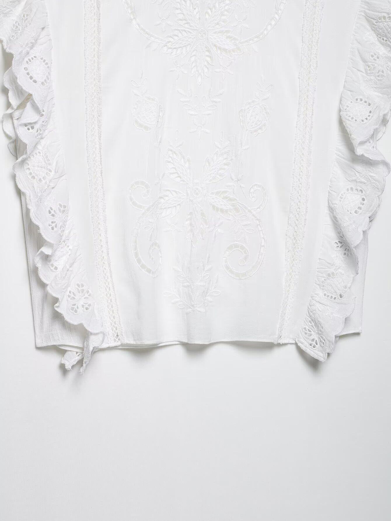 Стильные костюмы kaslead 新款 女装 欧美风刺绣镂空上衣半身裙裤 5107051 4786059