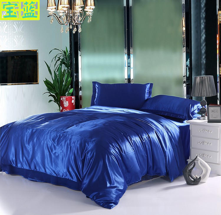 200 ngày lụa đích thực màu rắn lụa quilt cover mảnh duy nhất băng lụa quilt cover giường đôi duy nhất 1.5 giường 笠 mùa hè