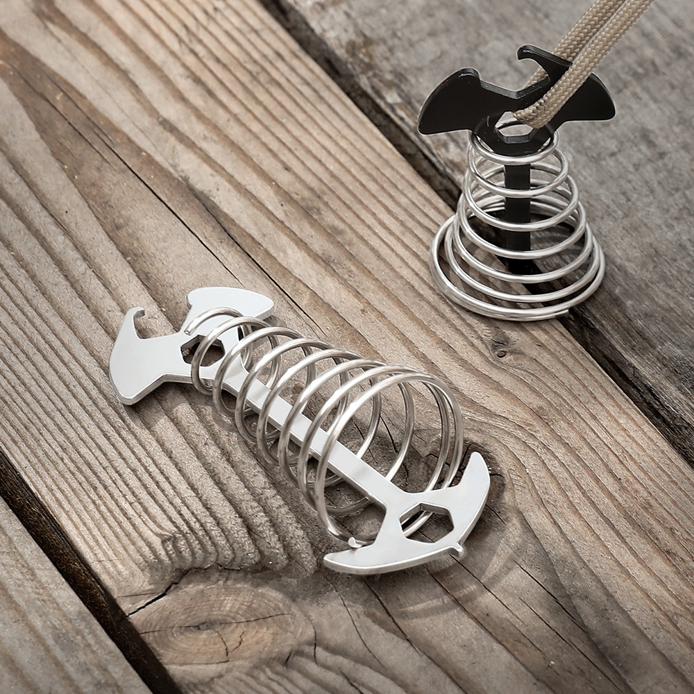Outdoor camping tent nailFixace multifunctional spring buckle sky fixed wind rope buckle stacks