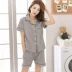 Cộng với phân bón XL đồ ngủ nữ chất béo mùa hè MM200 £ thêm lớn phụ nữ dịch vụ nhà cotton ngắn tay phù hợp đồ bộ quần ống rộng mặc nhà Giống cái