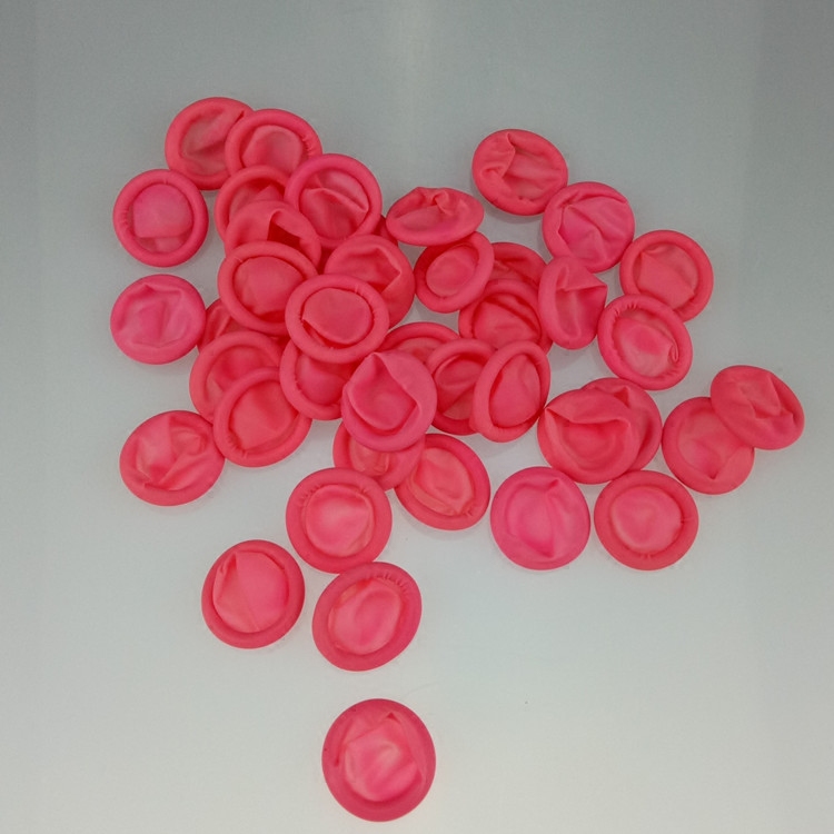 Imported pink anti-static powder-free dust-free finger cots protective labor insurance industrial latex curling finger cots